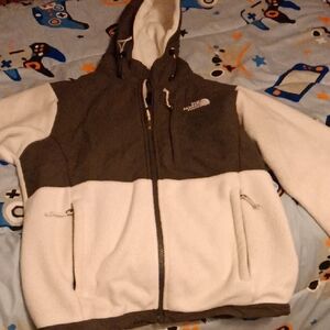 The North Face Gray and White Fleece Jacket, Women's Size S